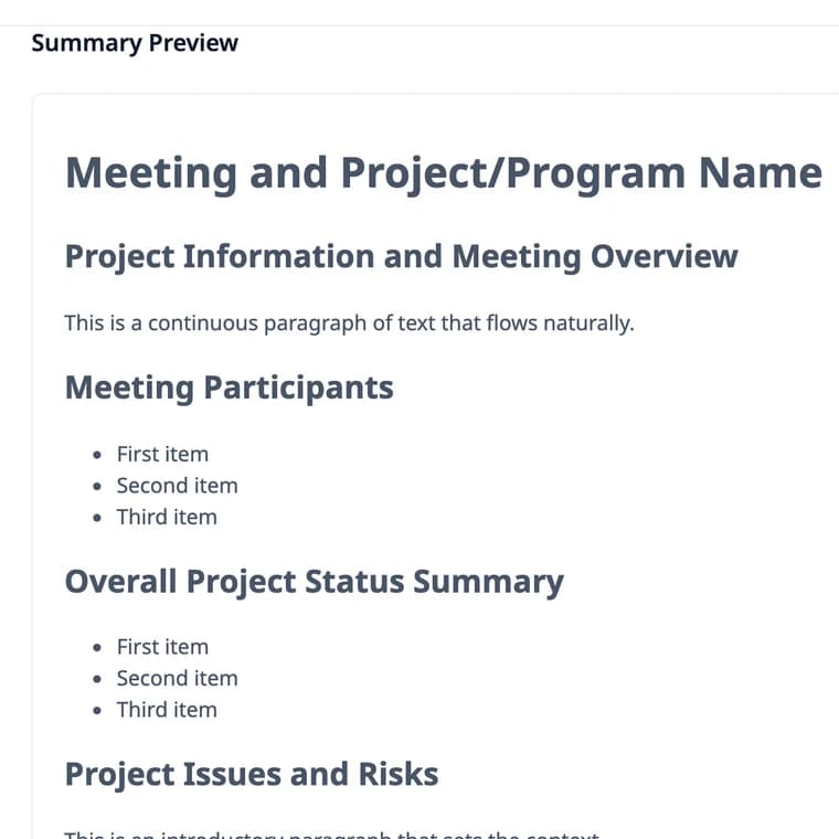 Project Steering Meeting