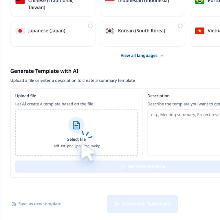 Generate Template with AI